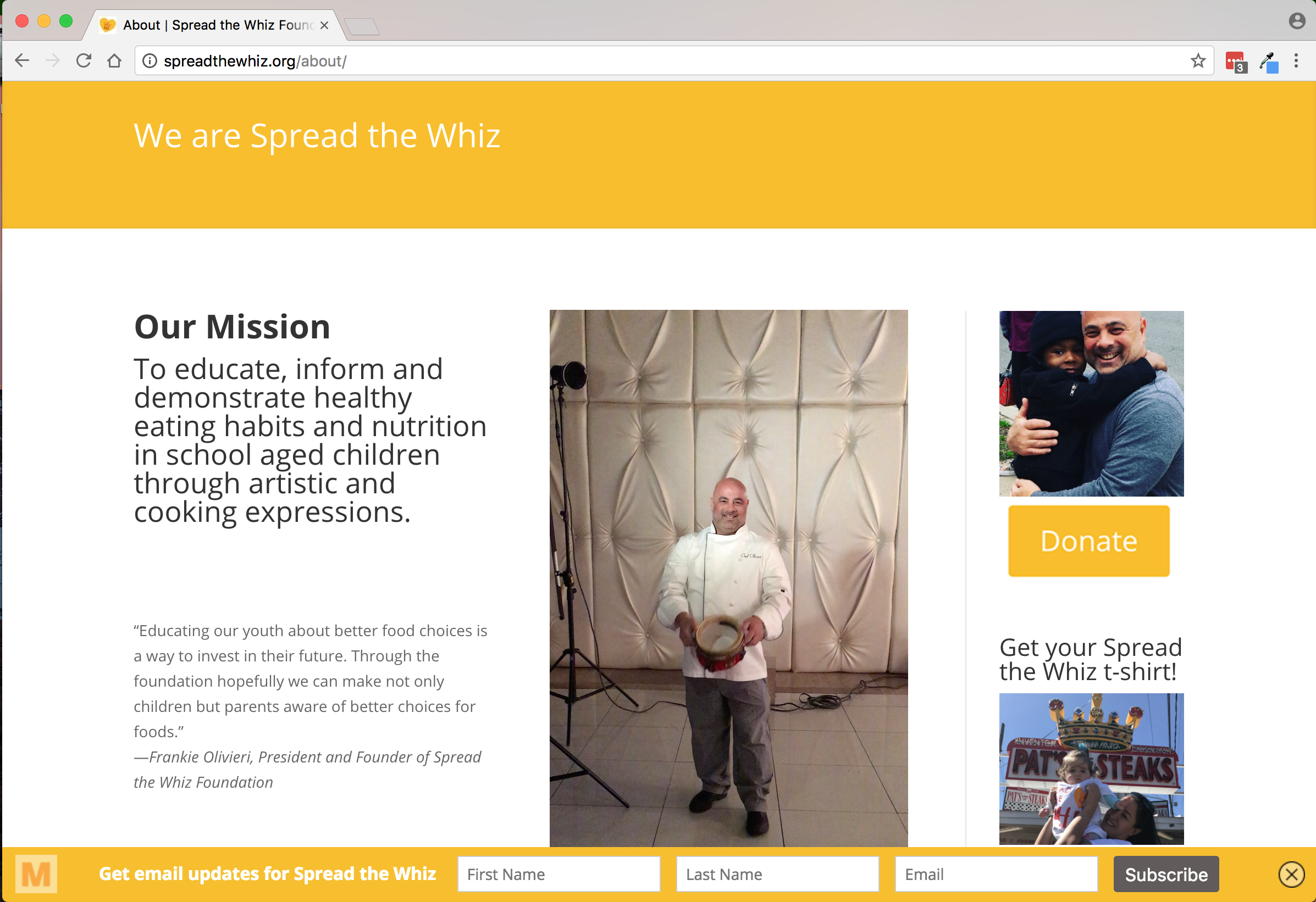 Spread the Whiz Foundation about page